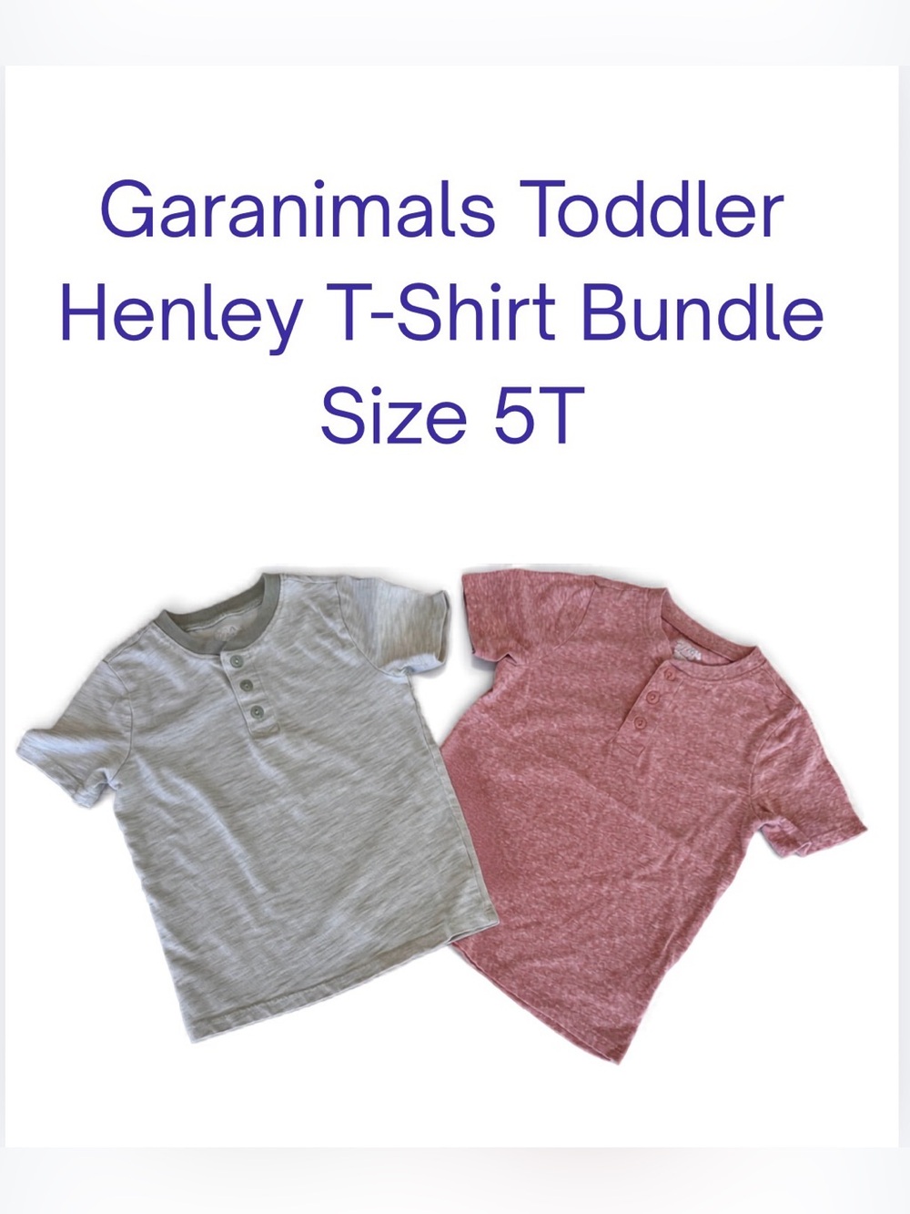 Garanimals Boys 5T Henley Shirt Bundle 2 Pc Red & Sage